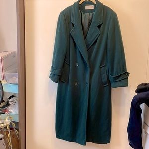 Dark Forrest Green Long Wool Coat by Forecaster USA